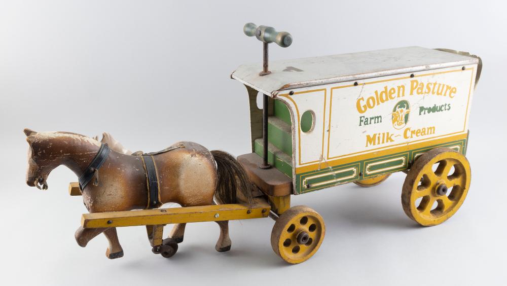 PAINTED WOODEN CHILD’S RIDE-ON