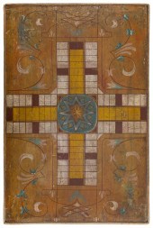PAINTED WOODEN DOUBLE-SIDED GA