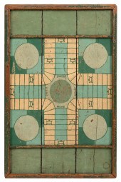 PAINTED WOODEN DOUBLE-SIDED GA