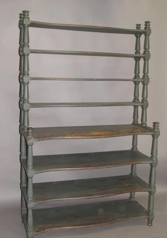 PAINTED WOODEN FLOOR SHELFca. 1900;