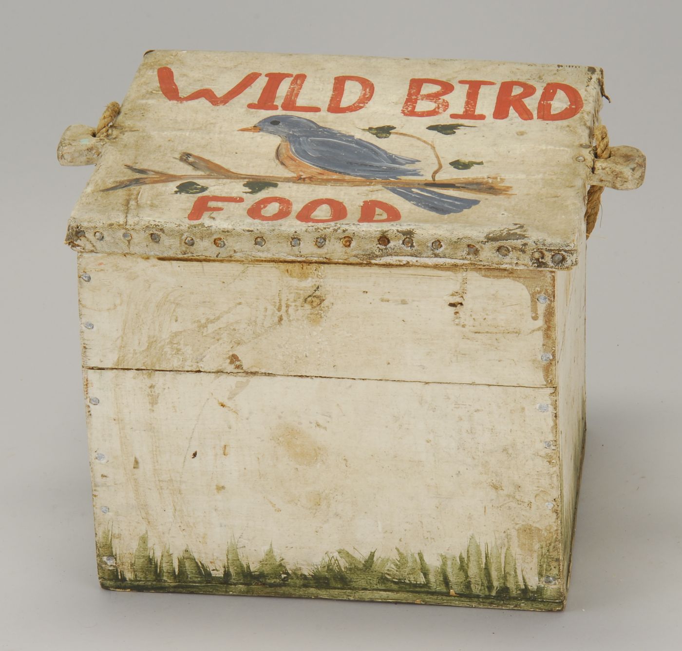PAINTED WOODEN LIFT-TOP WILD BIRD