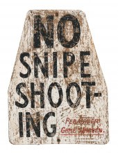 PAINTED WOODEN "NO SNIPE SHOOT