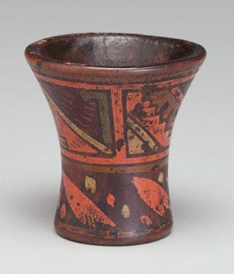 Painted wooden Peruvian kero ,