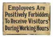 Painted wooden sign    first h
