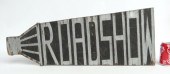 Painted wooden trade sign ''RO