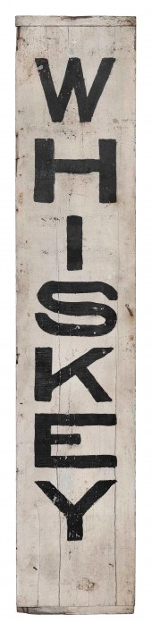 PAINTED WOODEN "WHISKEY" SIGN