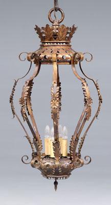 Painted wrought iron lantern,