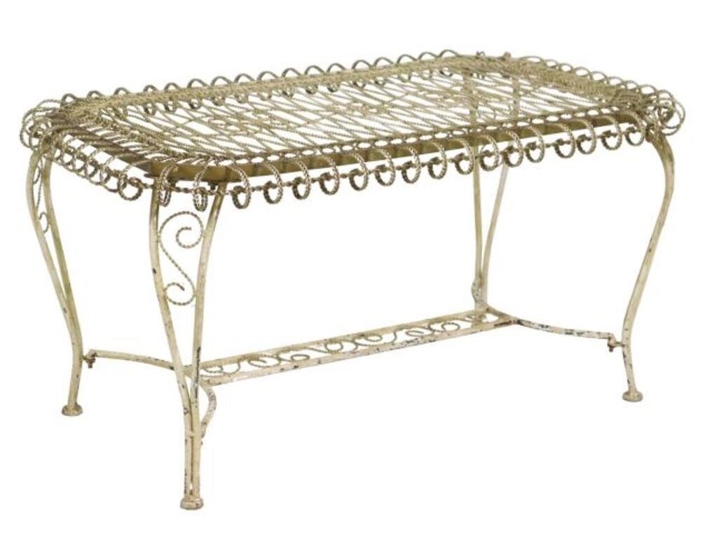 PAINTED WROUGHT IRON SCROLLED