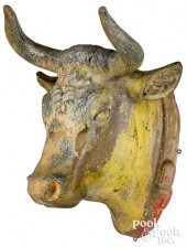 PAINTED ZINC COW HEAD TRADE SI