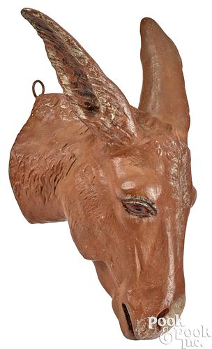 PAINTED ZINC DONKEY HEAD TRADE