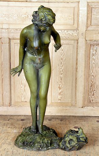 PAINTED ZINC GARDEN FOUNTAIN FEMALE