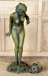 PAINTED ZINC GARDEN FOUNTAIN F