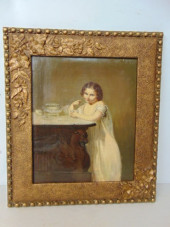 PAINTING, 19TH CENT. GIRL IN N
