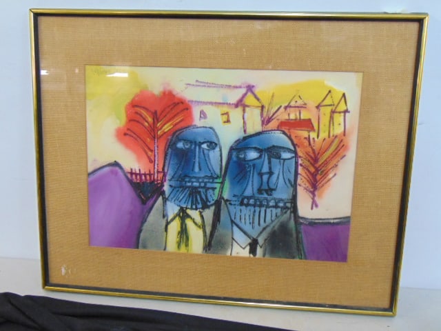 PAINTING, 2 FIGURES, SIGNED AHMED
