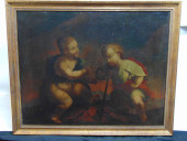 PAINTING, 2 PUTTI, OIL ON CANV