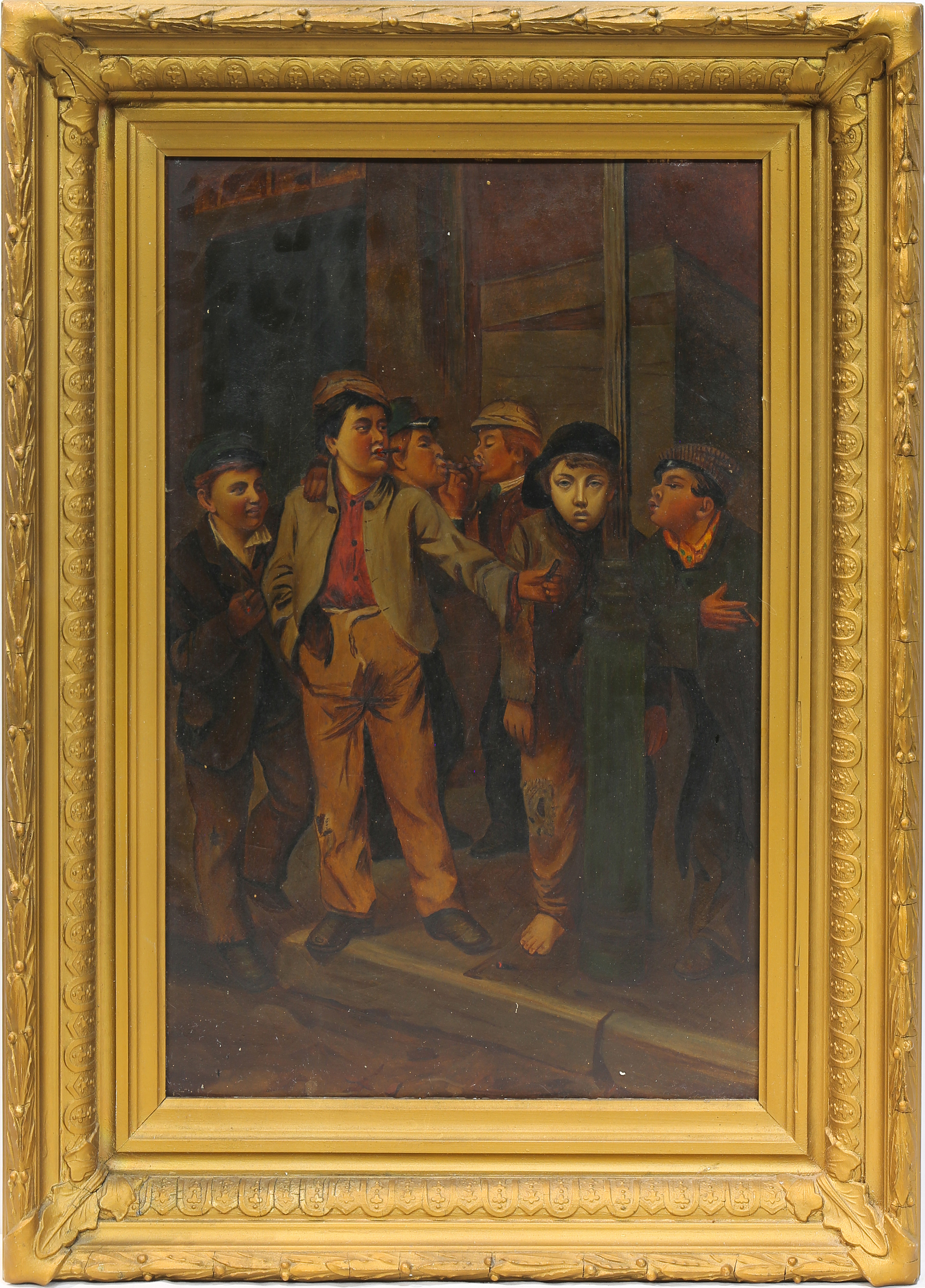 PAINTING, A GANG SMOKING CIGARS
