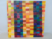 PAINTING, ABSTRACT WITH CUBES,