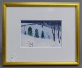 Painting acrylic winter scene