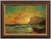Painting after Aivazovsky, sun