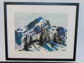 PAINTING, ALPINE SCENE, SIGNED