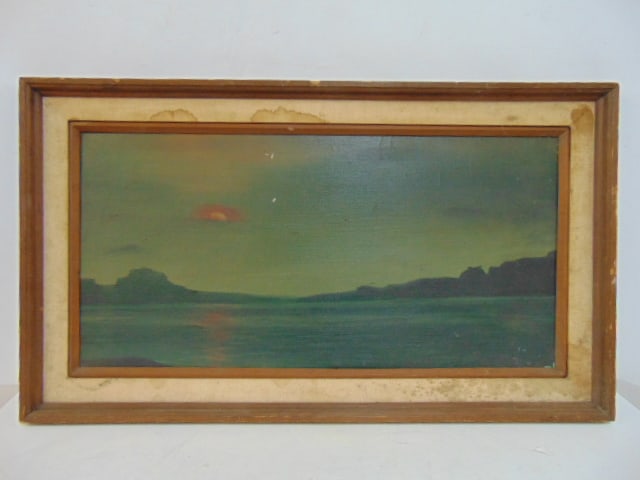 PAINTING, BARREN LANDSCAPE WITH DIM