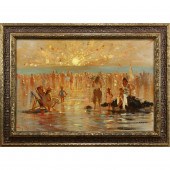 PAINTING, BATHERS AT SUNSET Am