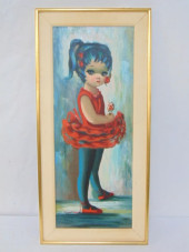 PAINTING, BIG EYE GIRL, SIGNED