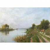 PAINTING, CHARLES DAUBIGNY Cha