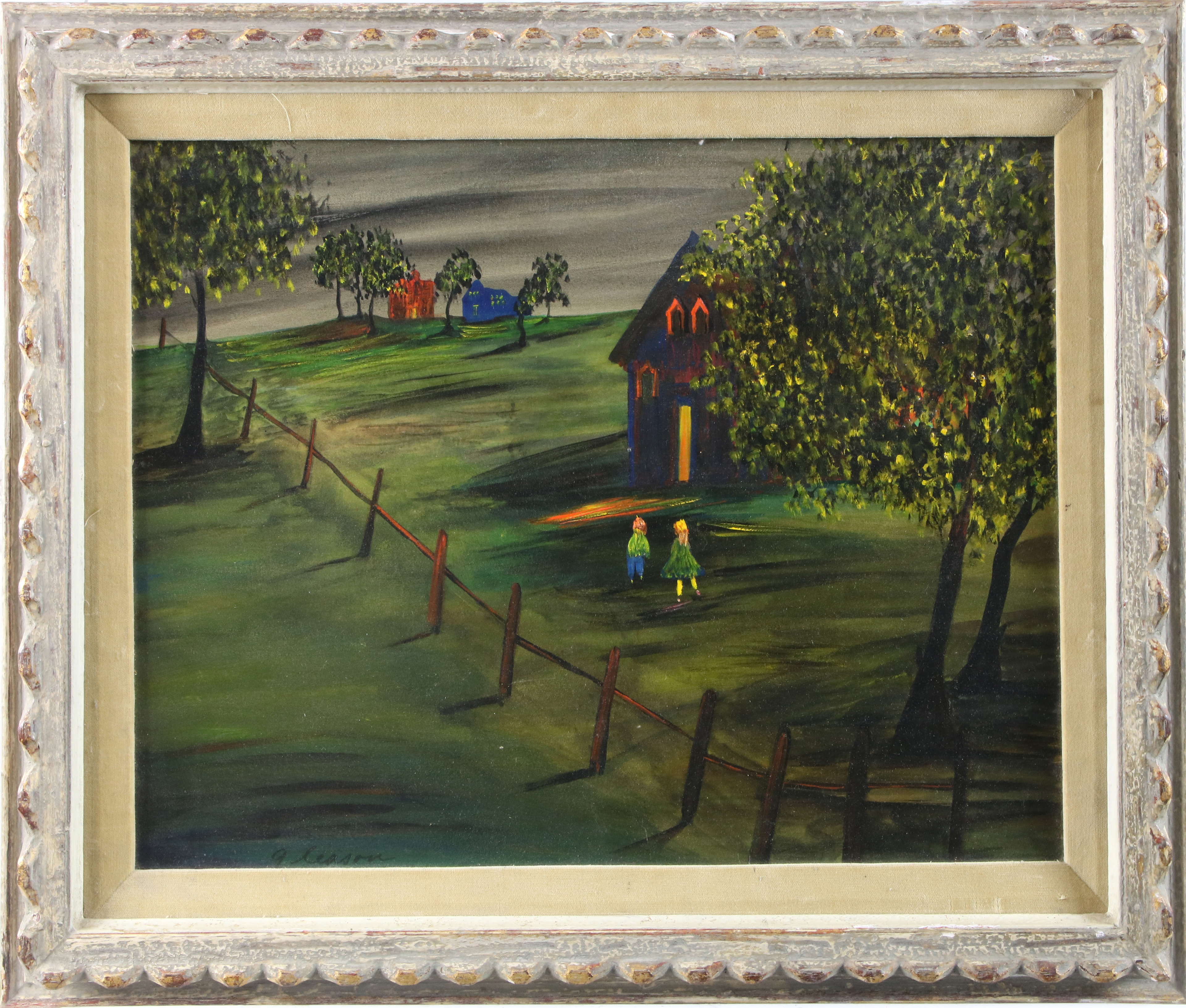 PAINTING, CHILDREN GOING HOME