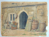 PAINTING, DOORWAY ENTRANCE WIT