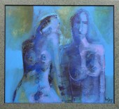 PAINTING, DOS MUJERES Mexican