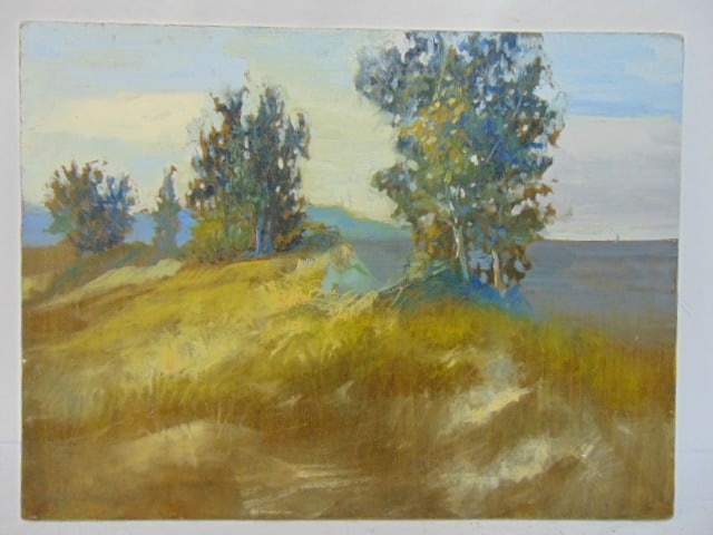 PAINTING, DUNE LANDSCAPE, SIGNED