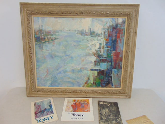 PAINTING, "EAST RIVER", ANTHONY