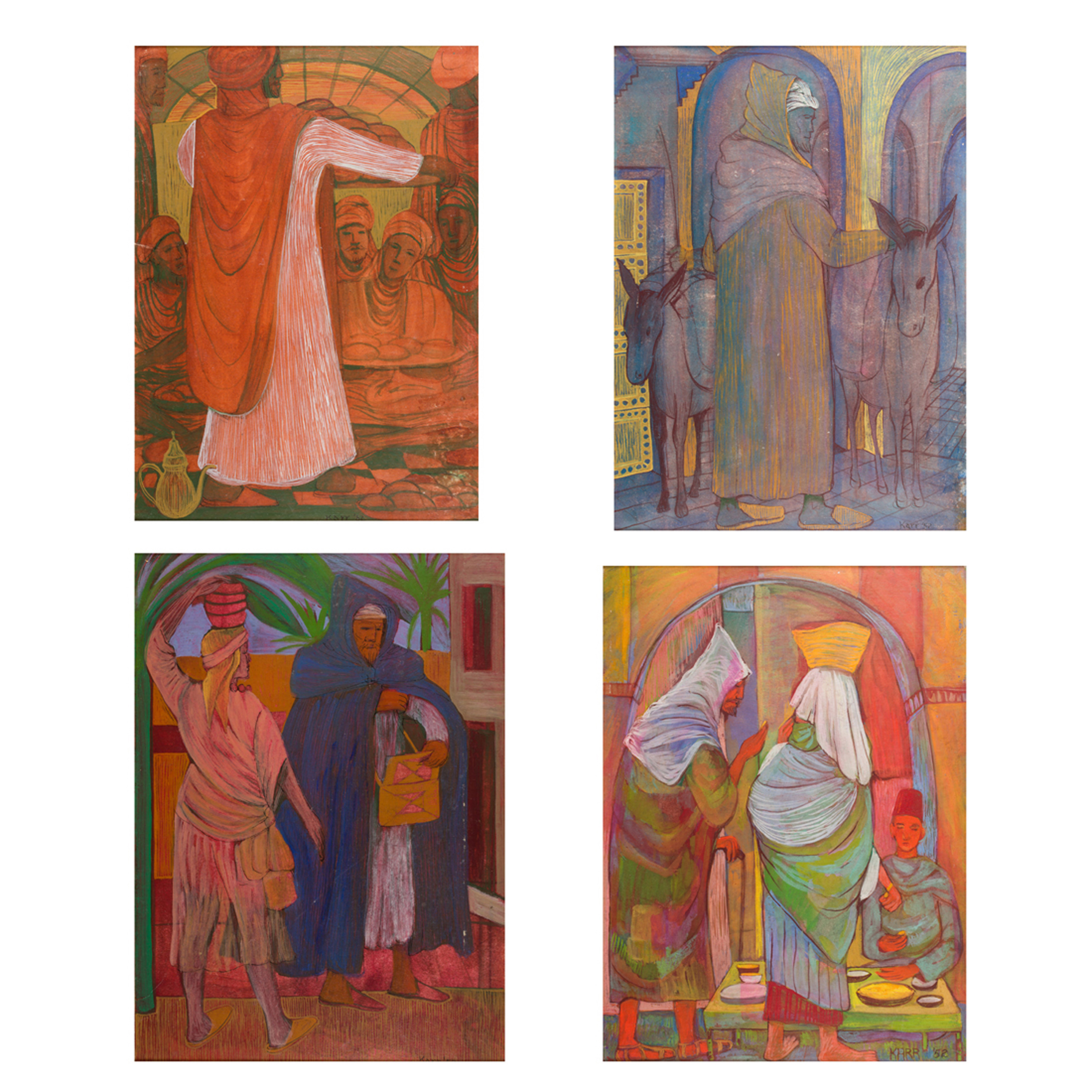 PAINTING, ELLA KARR LOEB (lot of 4)