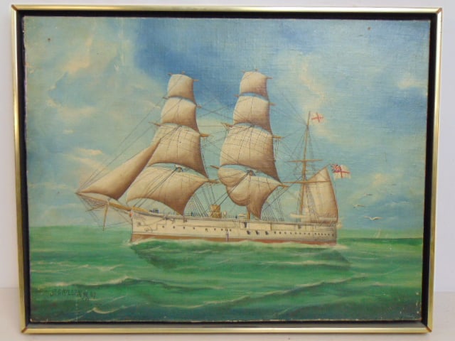 PAINTING, ENGLISH SAIL SHIP