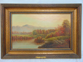 PAINTING, FALL LANDSCAPE, J.F.