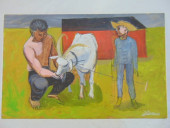 PAINTING, FEEDING THE GOAT, SI