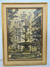 PAINTING, FOUNTAIN IN PARIS, S