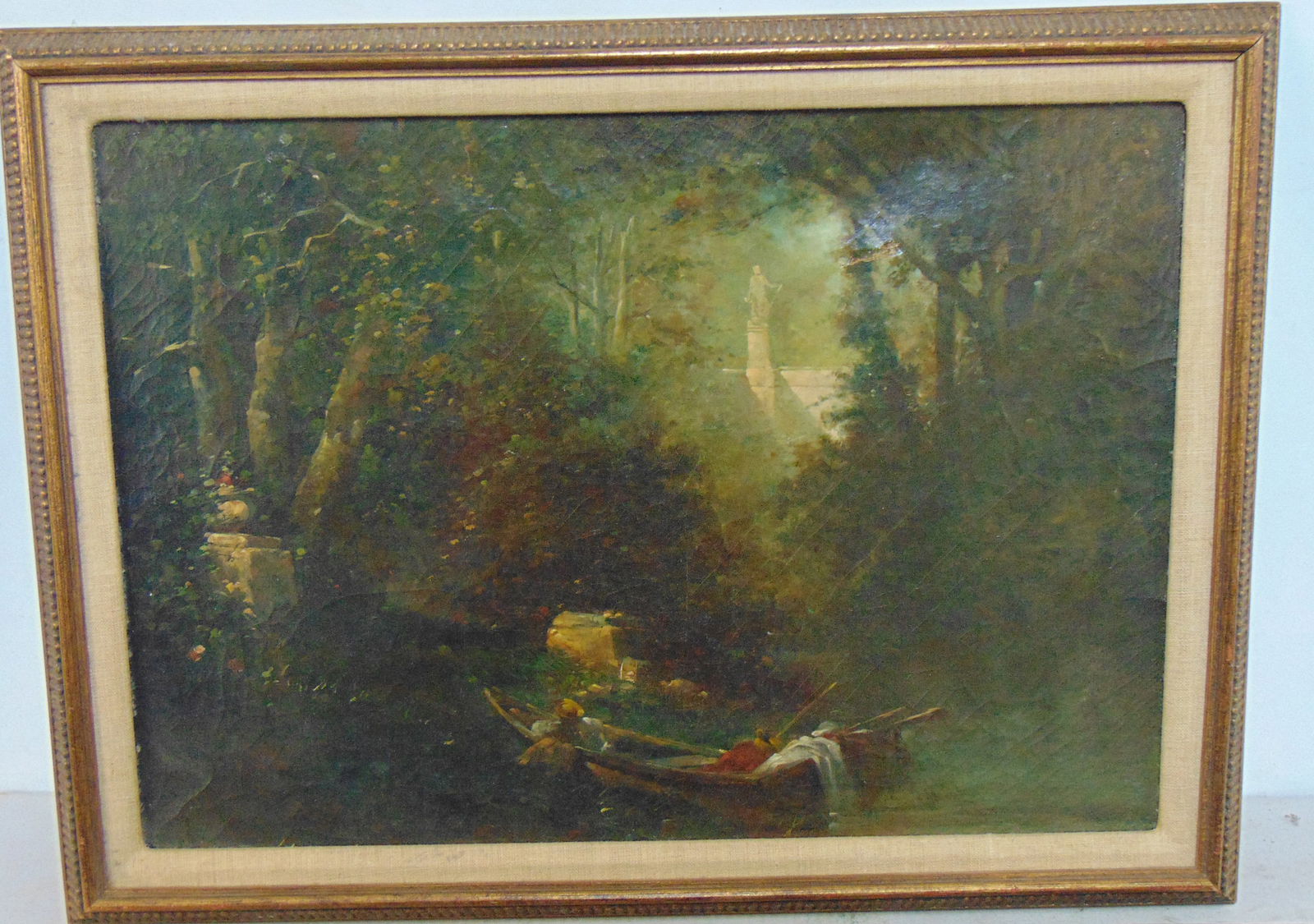 PAINTING, FRENCH GARDEN SCENE