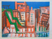 PAINTING, "GREENWICH VILLAGE",