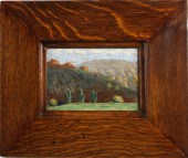 PAINTING, HILLSIDE LANDSCAPE A