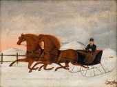 PAINTING, HORSES & SLEIGH, NOV