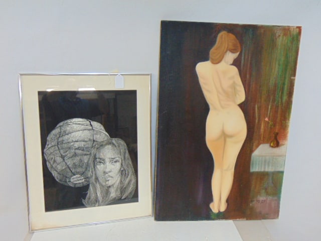 PAINTING & INK (LINOLEUM CUT ?),
