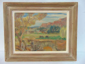 PAINTING, LANDSCAPE WITH FARMS