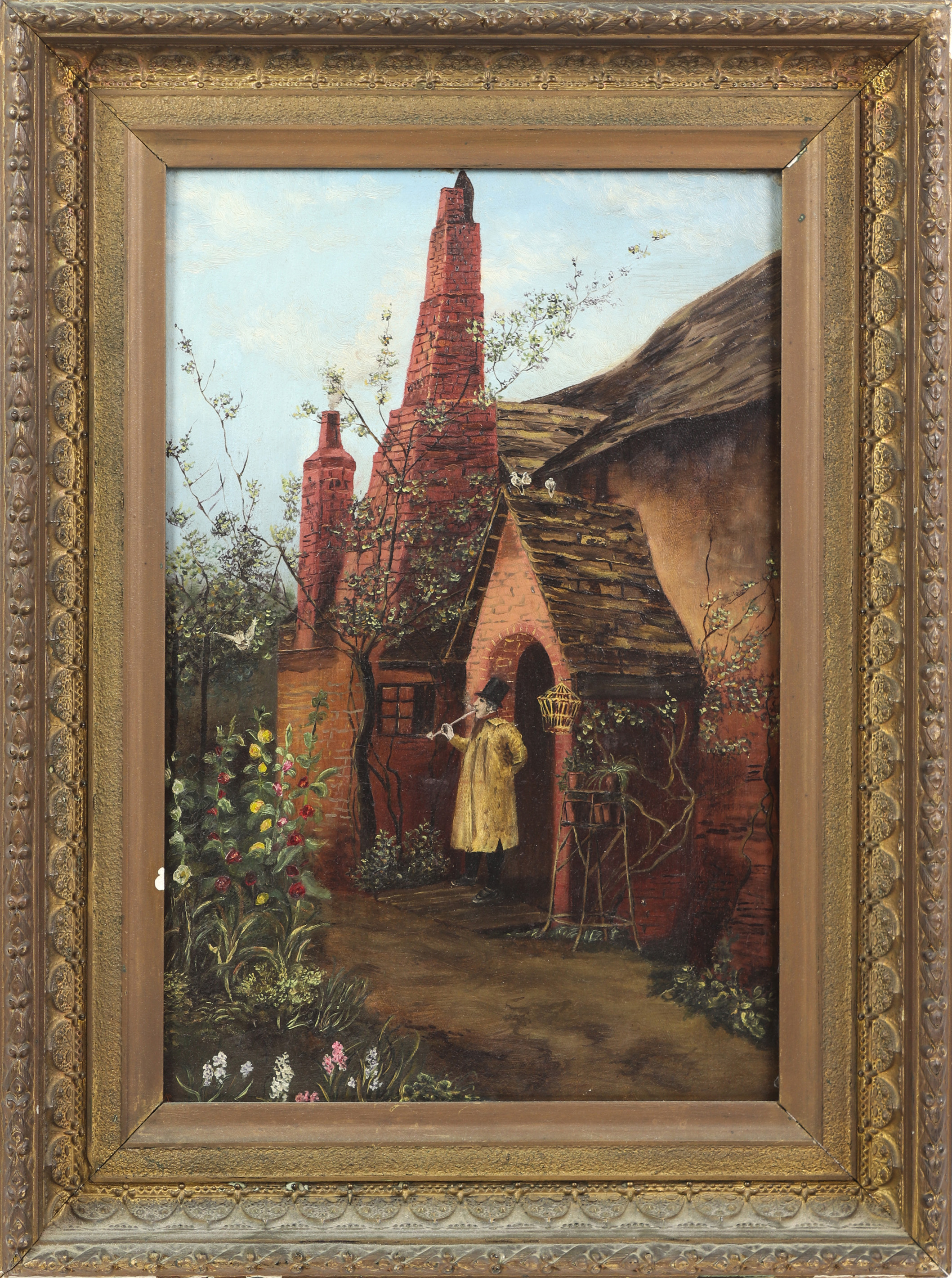 PAINTING, MAN WITH PIPE AT