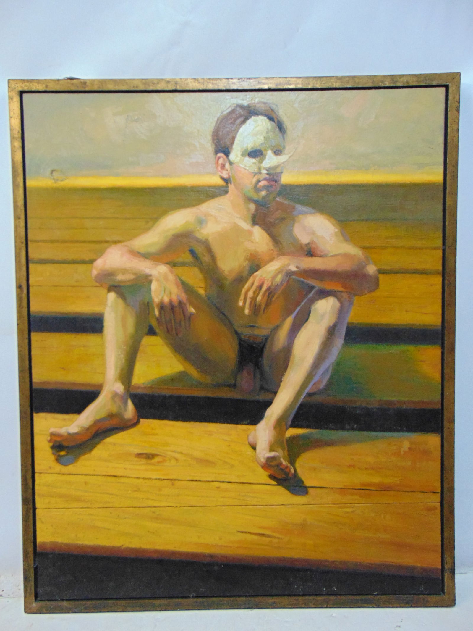PAINTING, NAKED MAN WITH MASK,