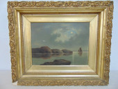 PAINTING, NOCTURNAL RIVER SCEN