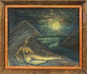 PAINTING, NUDE ON A RIVERBANK