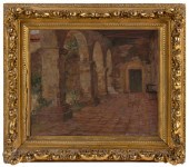 PAINTING OF A COURTYARD 19TH C