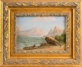 PAINTING OF A FISHING DORY AND